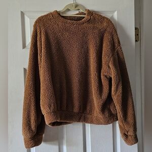 Cozy Rust Color Sherpa Sweater